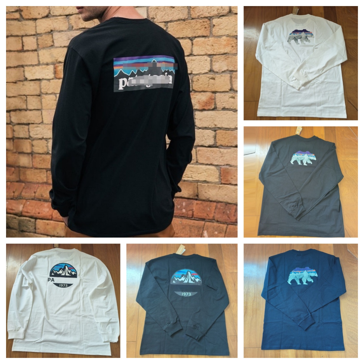 Lettre de créateur coton à manches longues t-shirt montagne imprimé graphique col rond décontracté extérieur streetwear haut pour hommes femmes