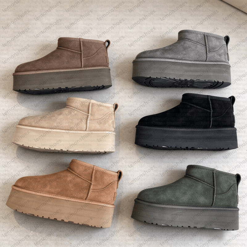 Designer Boots Ultra Mini Bow Boot Goldenstar Evelina Clogs Tasman Tazz Slippers Platform Winter High Quality Women Sneakers Fur Slides Suede