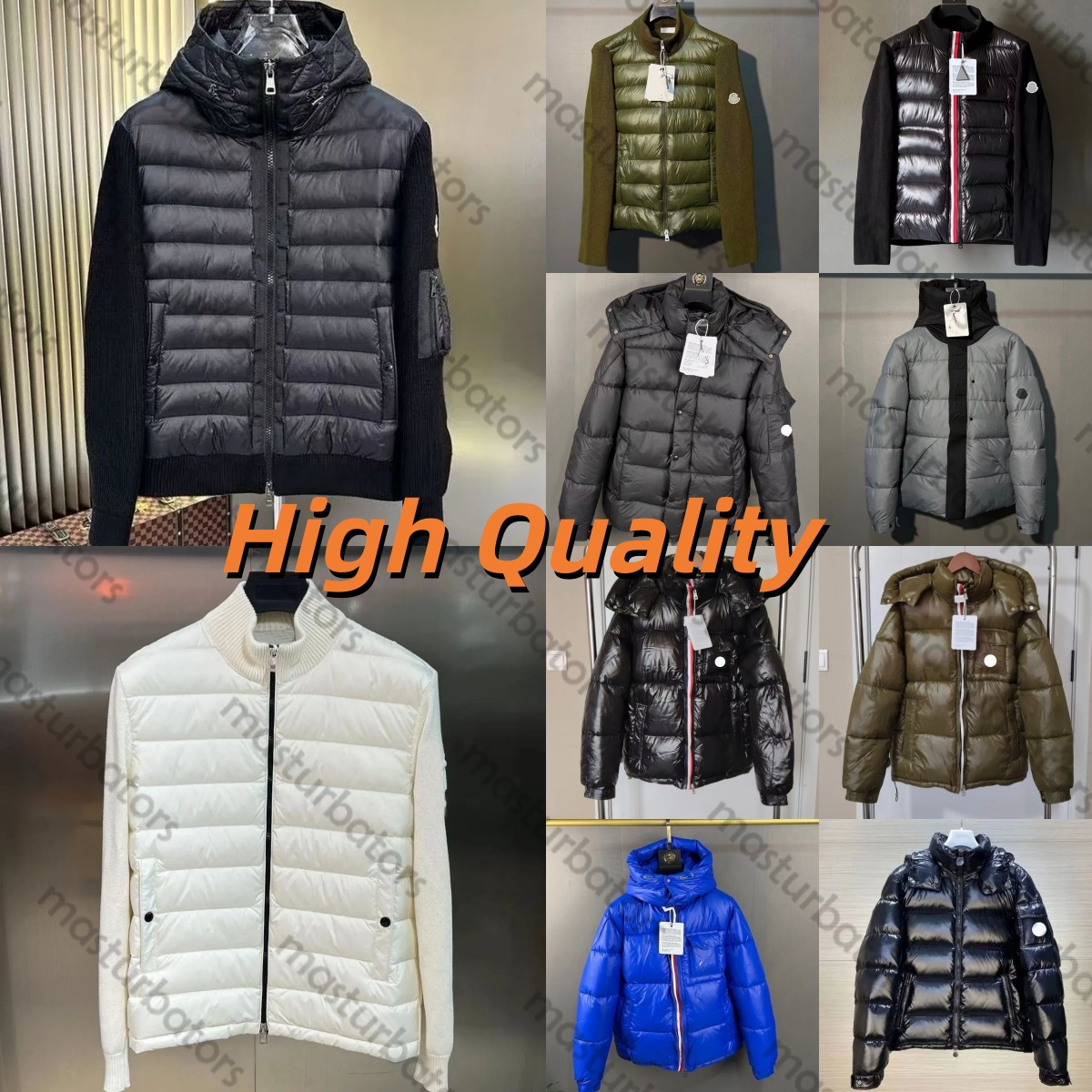 mens puffer jacket winter designer women down parkas quarter zipper stand collar knitted splicing sweater lightweight down jacket Fluffy Coat Sweate