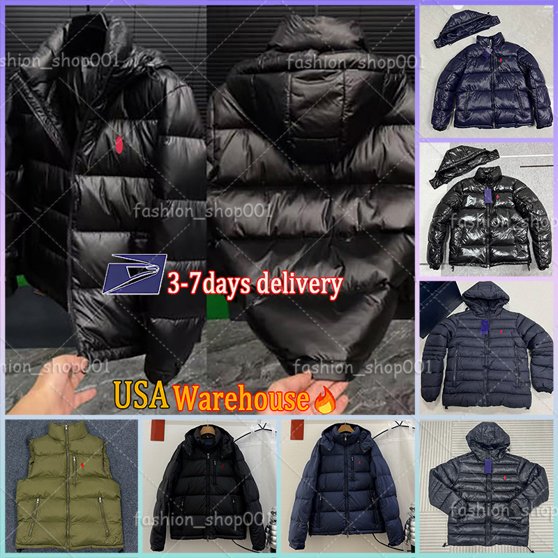 Mens designer Jacket Mini Horse Embroidery Men Puffer Jacket Hooded Zipper Cotton Thick Polo Winter mens Jacket Winter Coat embroidery men windbreak