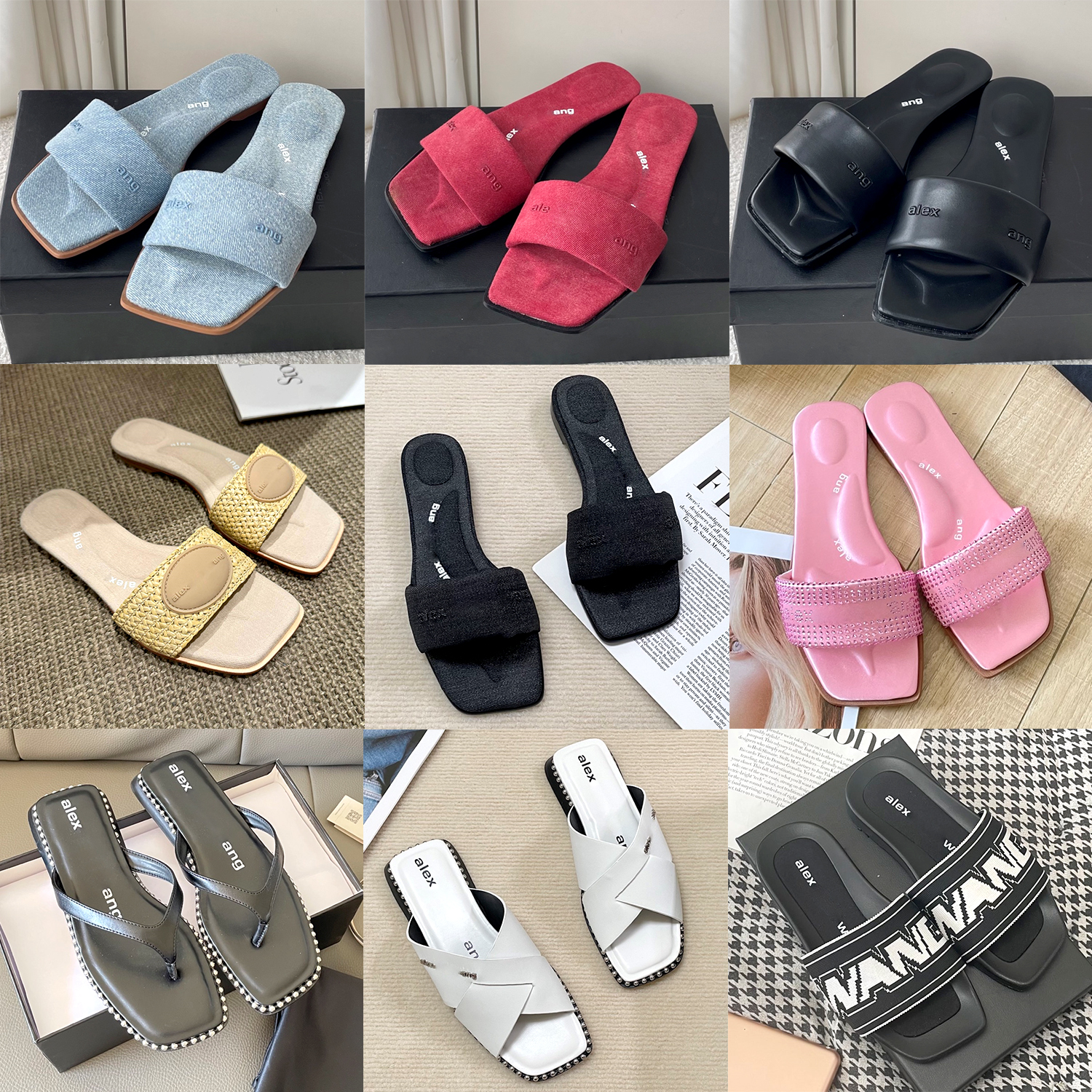 11 Designer Summer Beach Sandals Fashion Sexy Ladies 2026ss Flat Slide Vacation travel thong womens luxury Slippers Open Toe Flip flops Denim Genuin