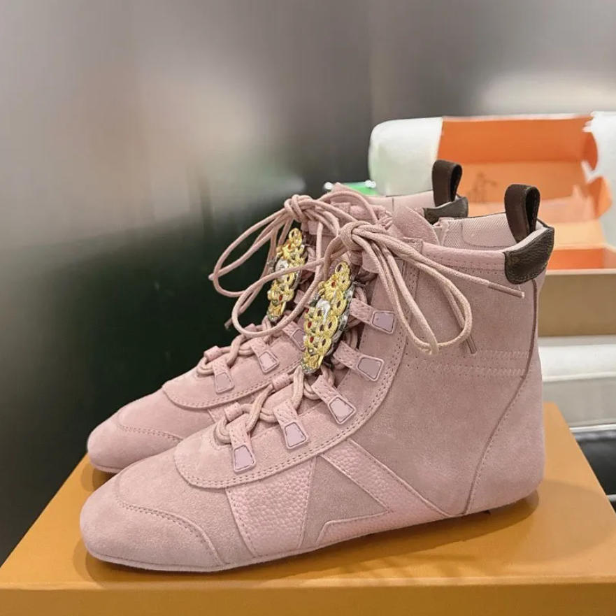Sneakerina ankle boot designer casual boots luxury womens winter boots anti slip rubber soles flat bottomed boots classic canvas back canvas trim wi