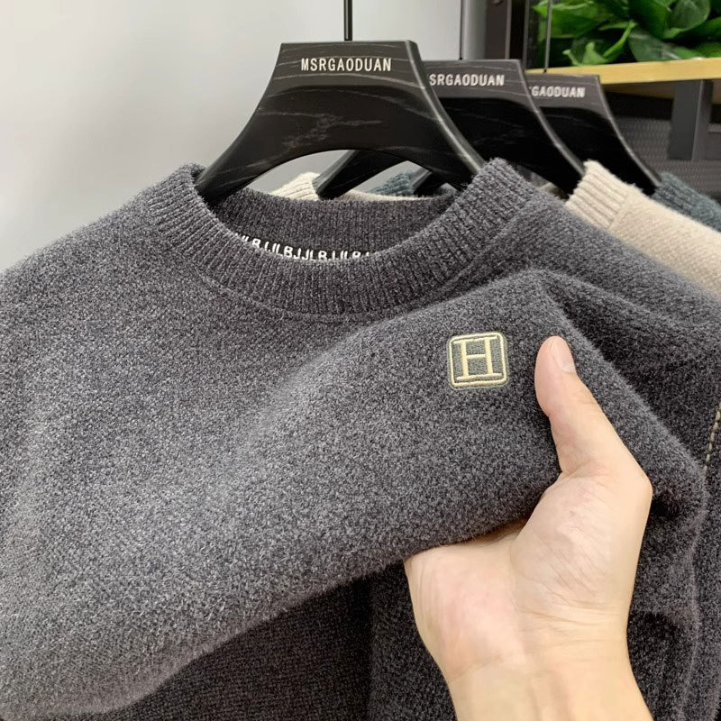 sweater men designer Winter AllinOne Crew Neck Mens Thickened Fleece Warm Clothes Chenier Knitted Sweater Pullover Bottom Shirt Z260929