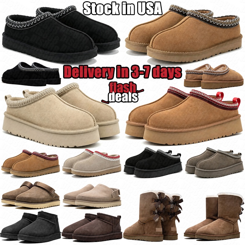 Designer boots tasman slippers tazz women mens slides sandals Classic Ultra Mini Chestnut Sand Goldenstar clogs platform boot fur winter suede slip-