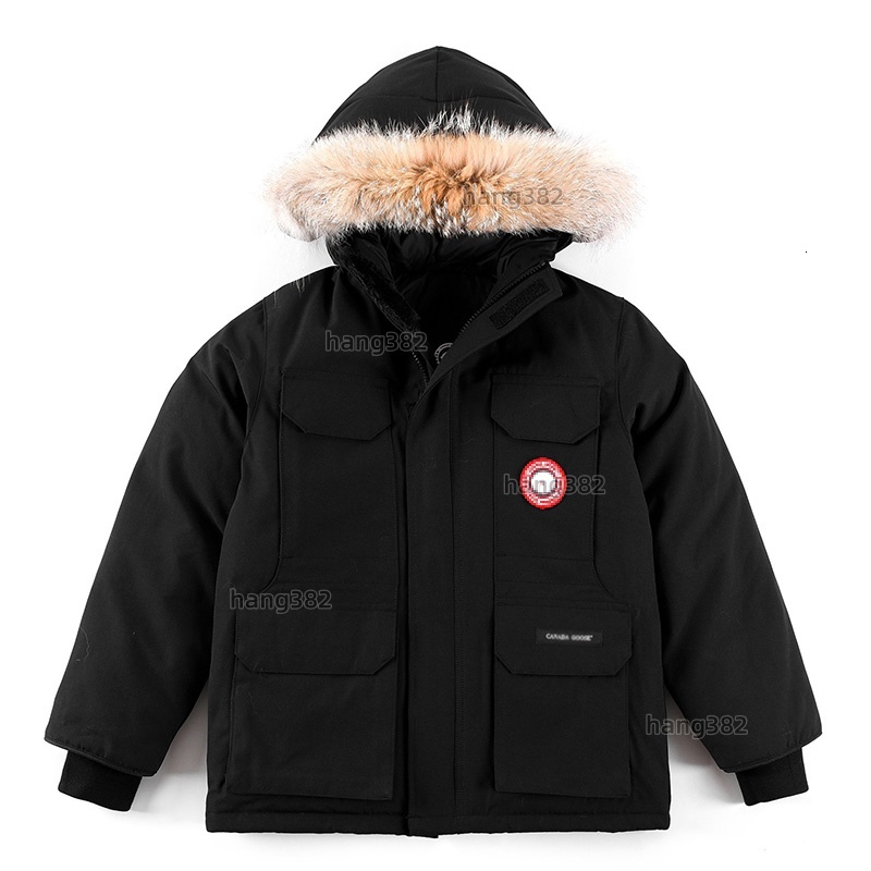 Kids Winter wolf hair Parka Boys Girls High Quality Faux Fur Hood Thick Warm Windproof Snow Jacket Multi Pockets Casual Daily Outdoor Children Outer