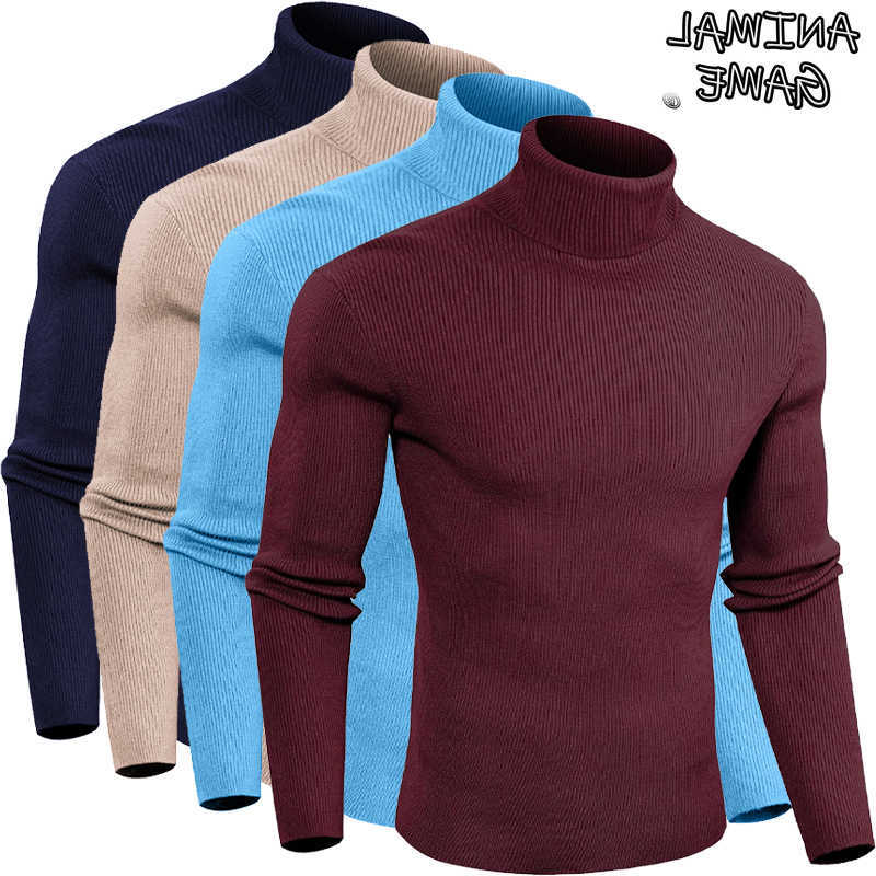Animal Men's Sweaters Game Luxury Men's Cold Blouse Casual Sweaters Woolen Turtleneck Pullover Basic Stripes Tshirts Warm Sweatshirt Knit