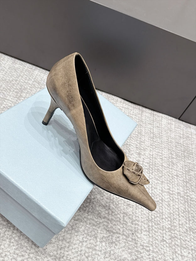 Décolleté in pelle scamosciata Designer Luxury Donna Marrone Tacco alto Punta a punta Fiocco Moda Abito formale Calzature Qualità Comfort Moderno E