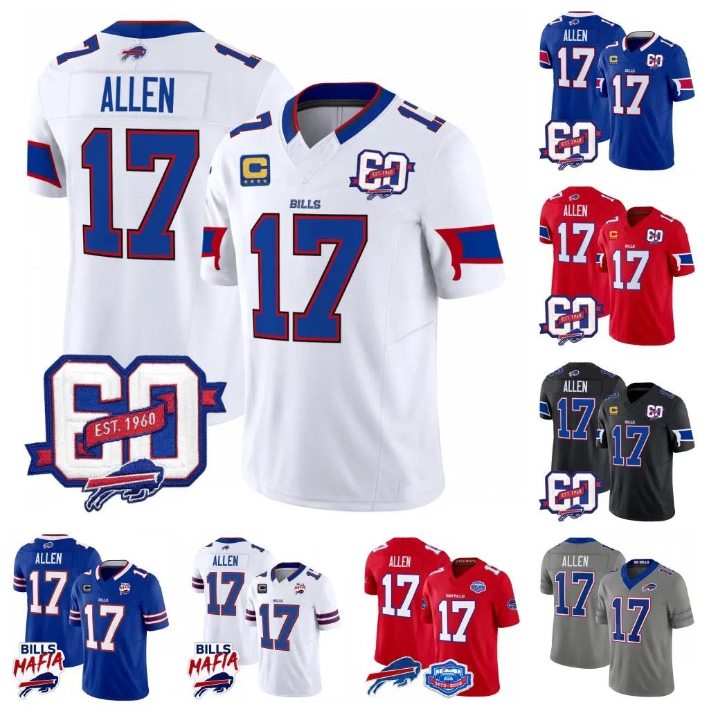 Buffalo Billss 60th Anniversary Patch Vapor Limited Jersey Josh Allen James Cook III Keon Coleman DJ Moore Khalil Shakir Dalton Kincaid Hoecht Dion