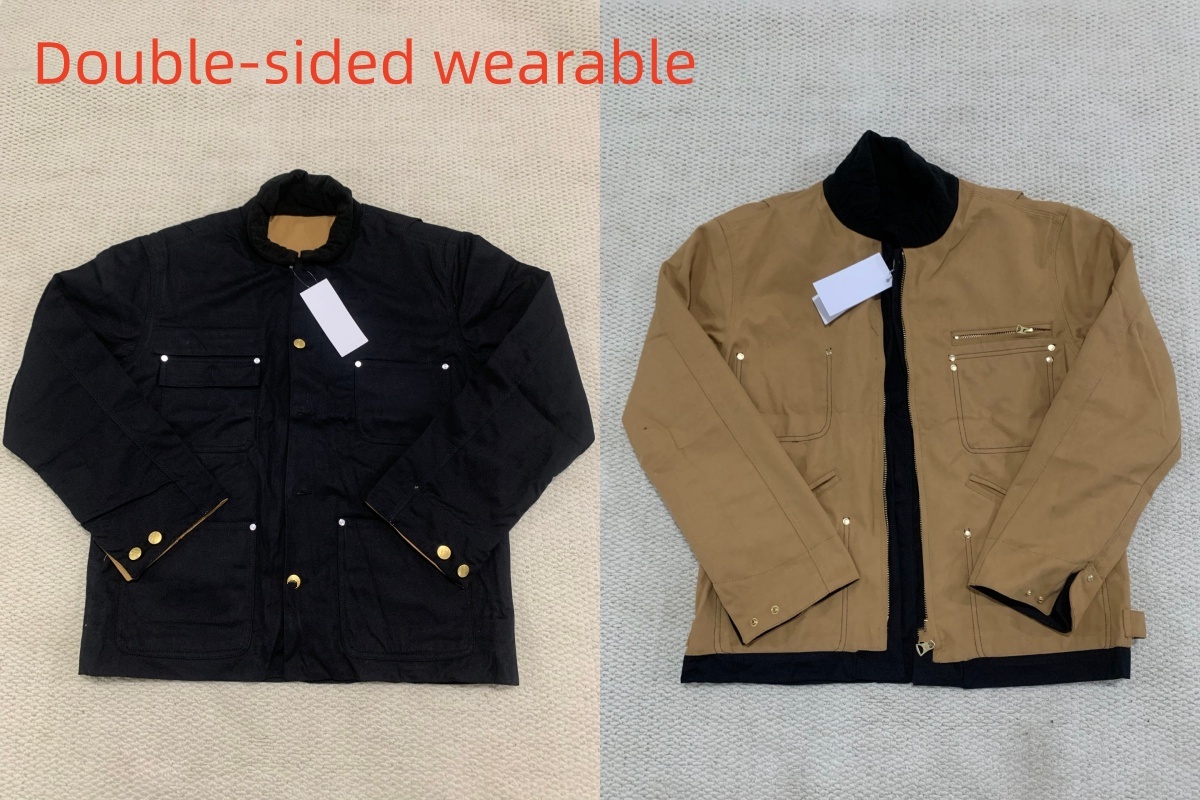 C Workwear multi-pocket coat - color-matching double-sided wear, retro jacket for both men and women, same style for both genders