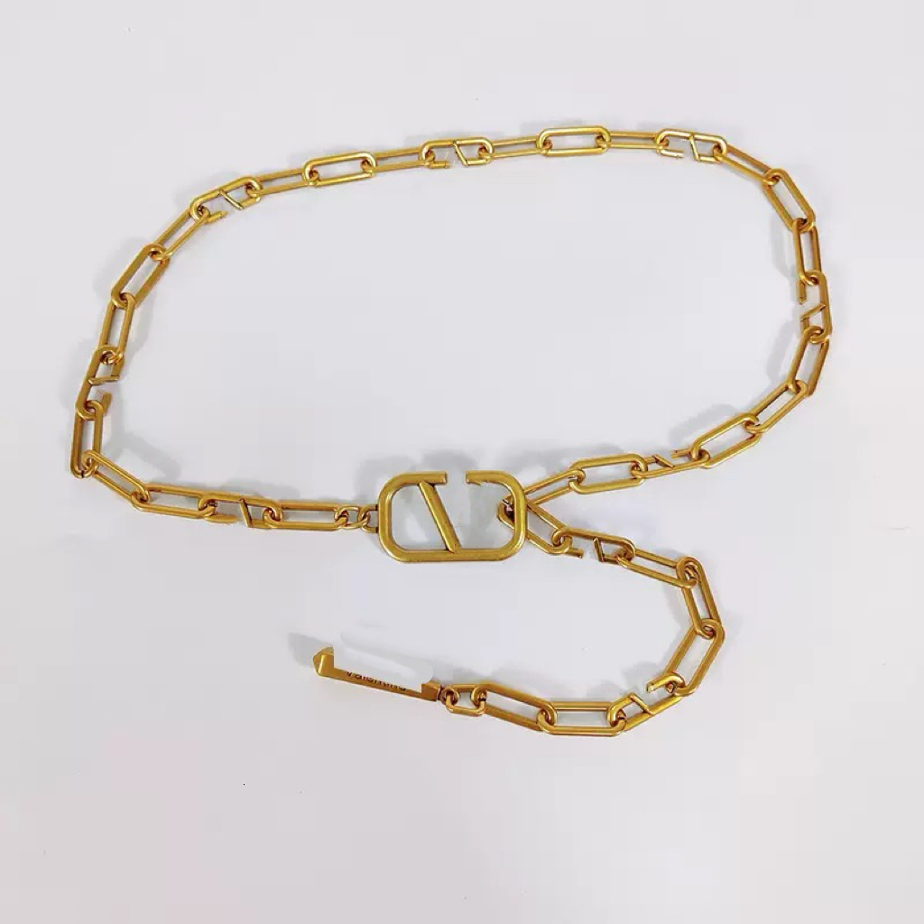 Fashion Metal Chain Belt Womens Designer Waist Chains Gold Versatile Light Luxury Ladies Belts Casual Skirt Accessories 15