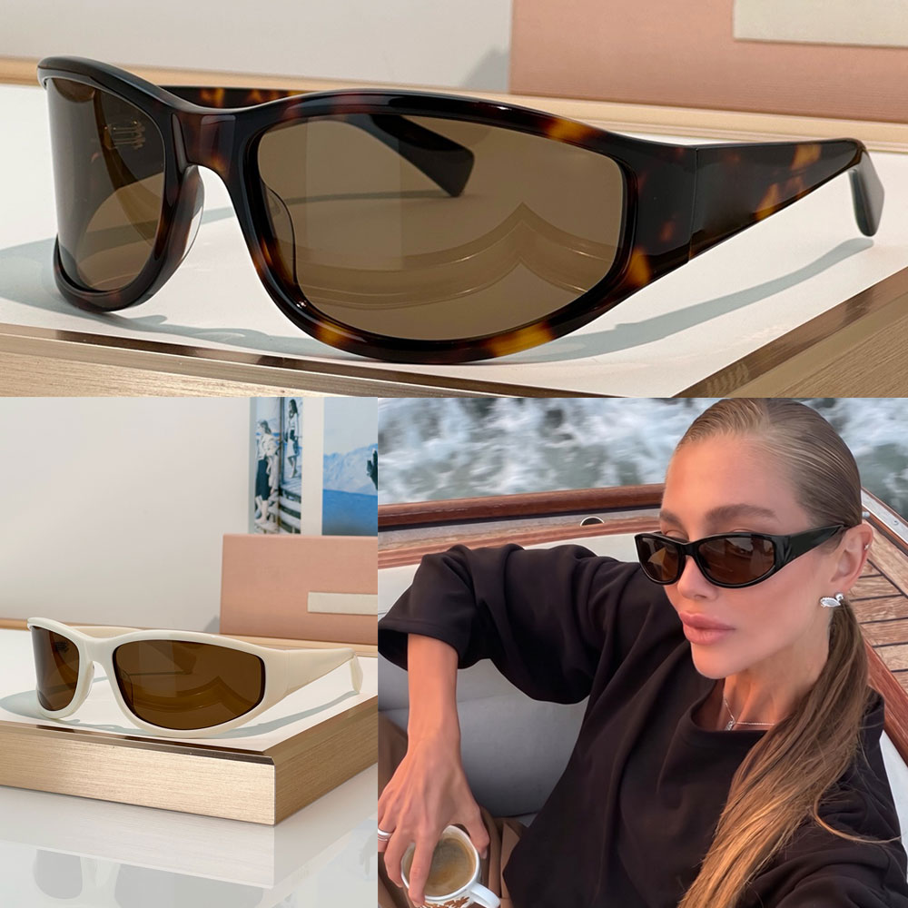 Eyewear Collection sunglasses luxury designer womens sunglasses SMUC06 classic wraparound acetate frame fashion brand sunglasses brown lenses with b