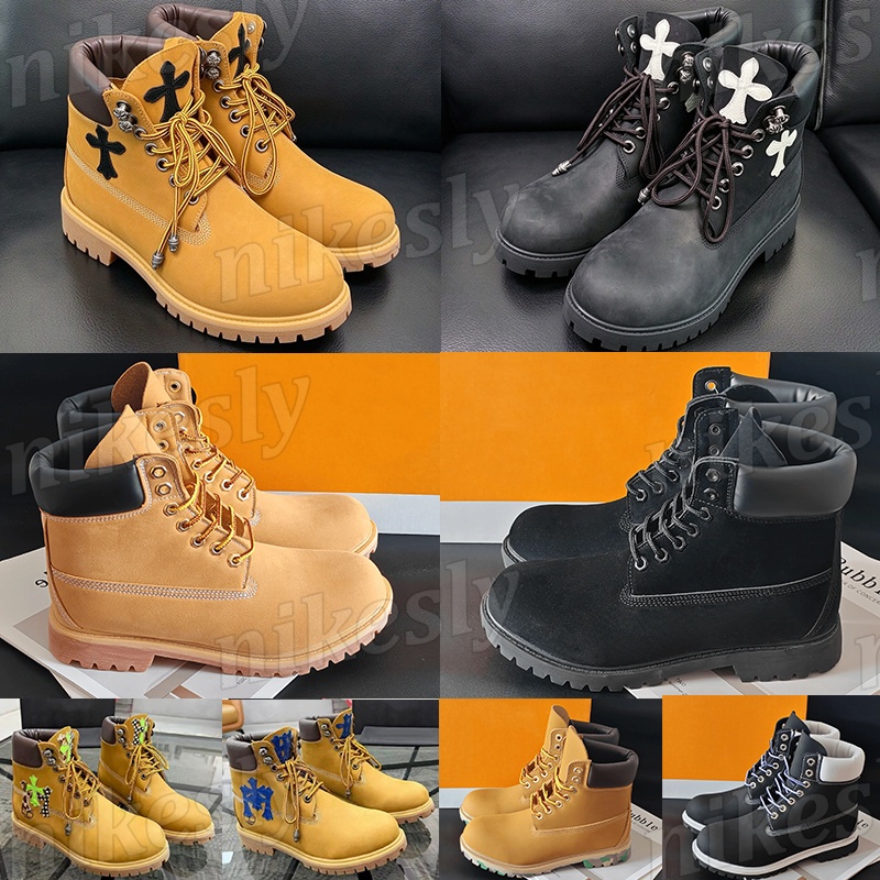 Designer Unisex Mens Womens Winter Boots Work Fall Water Resistant Mid Ankle Booties Lace Up Chrome Boot Outdoor Trekking Snow Boots