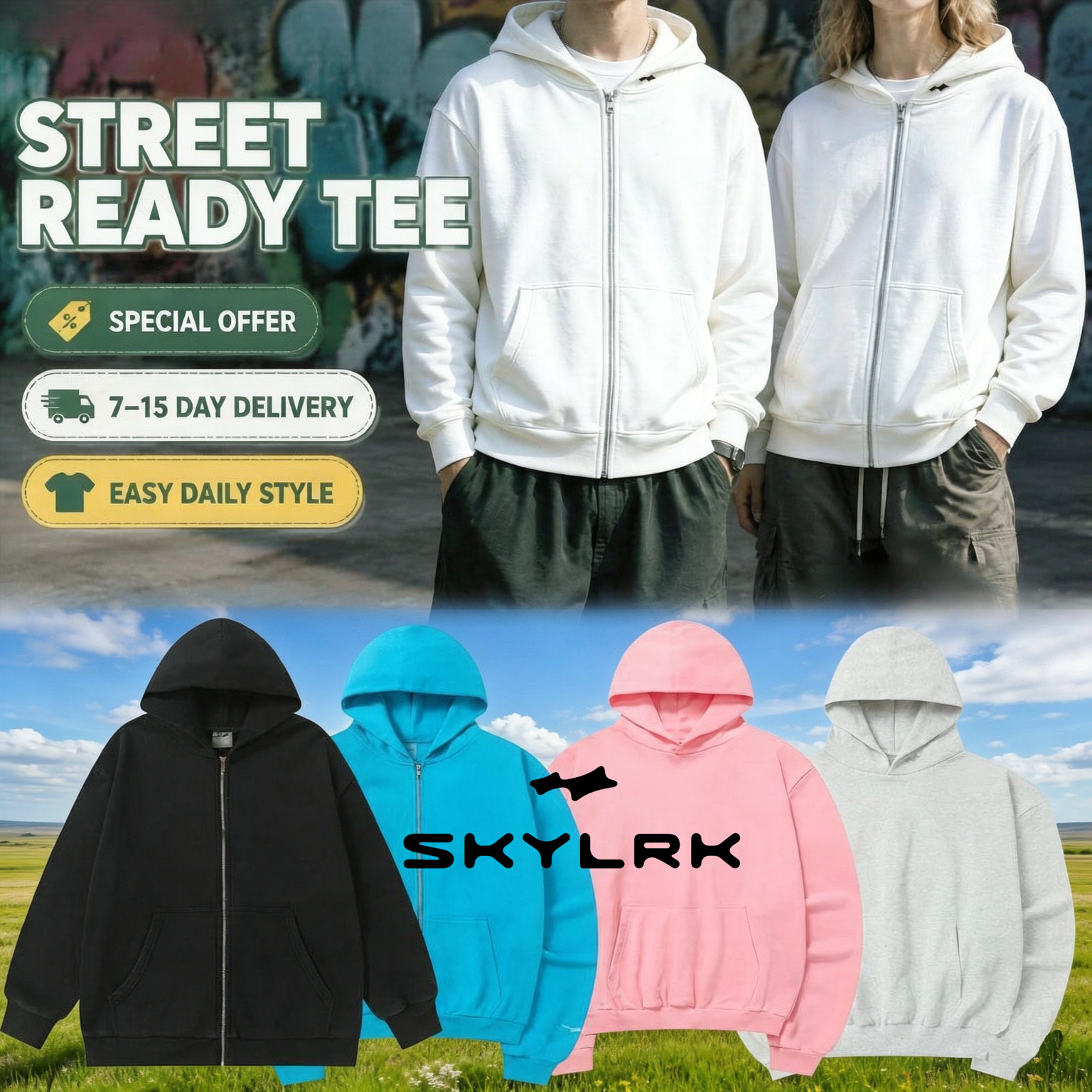 SKYLRK hoodie Bieber shirt Designer Coat Down Jacket Long Sleeve Crewneck Sweatshirt tracksuit Puffer Jacket Streetwear mens size Womens unisex
