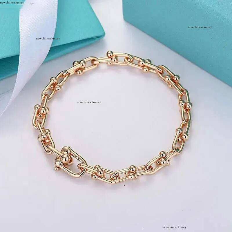 U shaped Charm for women Gold Small link Chain Rose gold Bracelet High Quality Designer Jewelry Wedding party luxury Gift