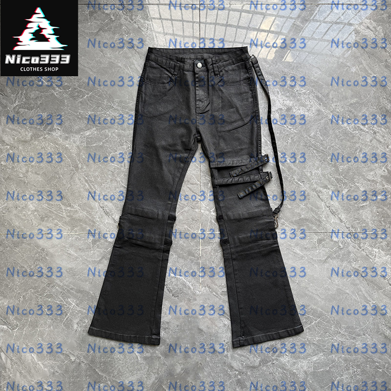 The Lost Tape BA Bootcut Original label black blue solid color abrasive white heavy wash retro simple street versatile men and women casual flare je