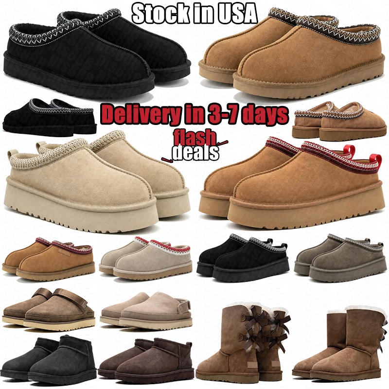 Designer boots tasman slippers tazz women mens slides sandals Classic Ultra Mini Chestnut Sand Goldenstar clogs platform boot fur winter suede slip-