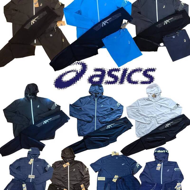 Asicsly Mens tracksuit long pants jacket Asicsly set Higher version trainingspak ensemble homme Quick drying Summer set men lightweight breathable g