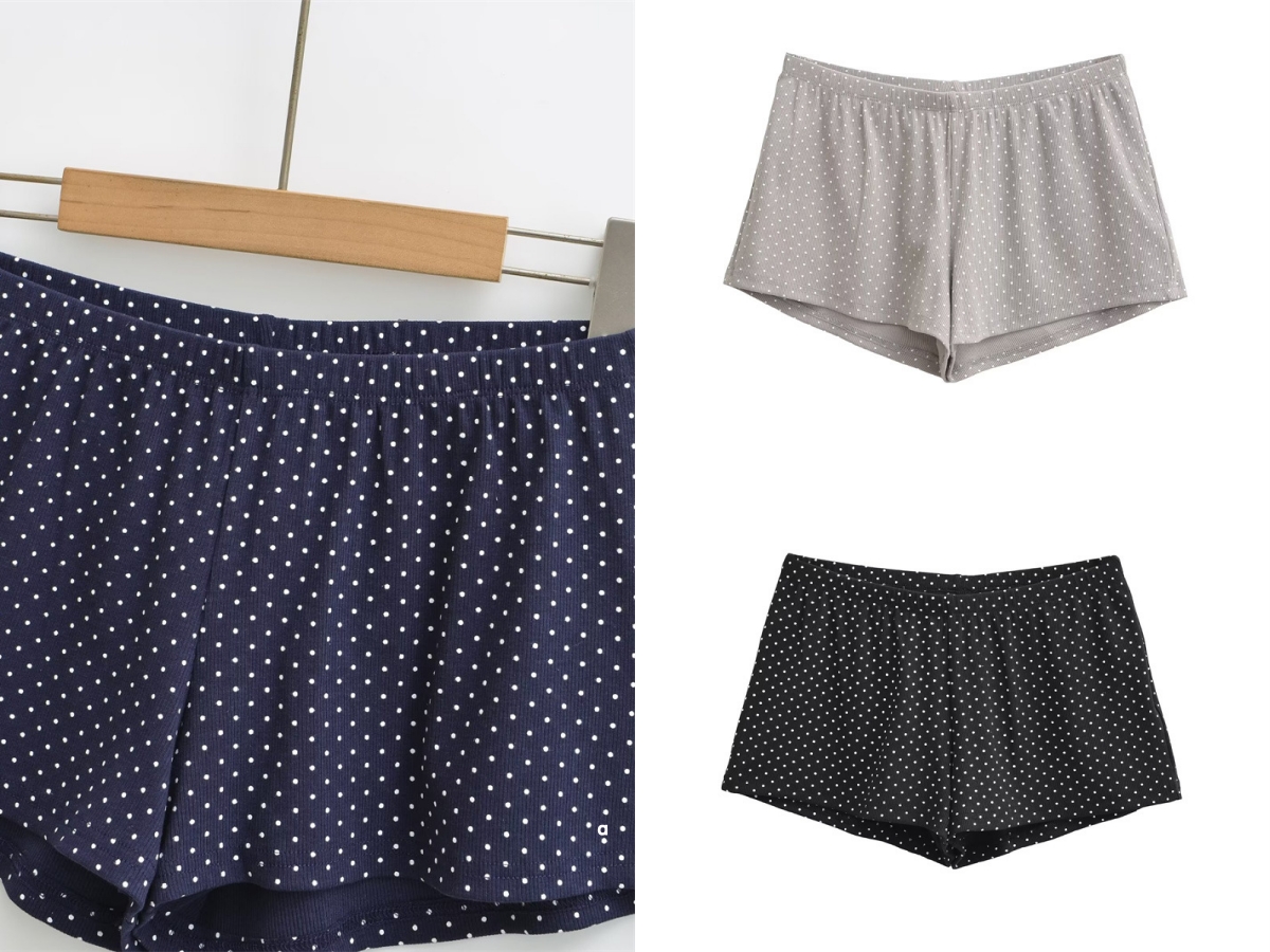 A3045 nouveau Style d'été à la mode décontracté imprimé à pois short avec ceinture élastique polyvalent flatteur et minceur