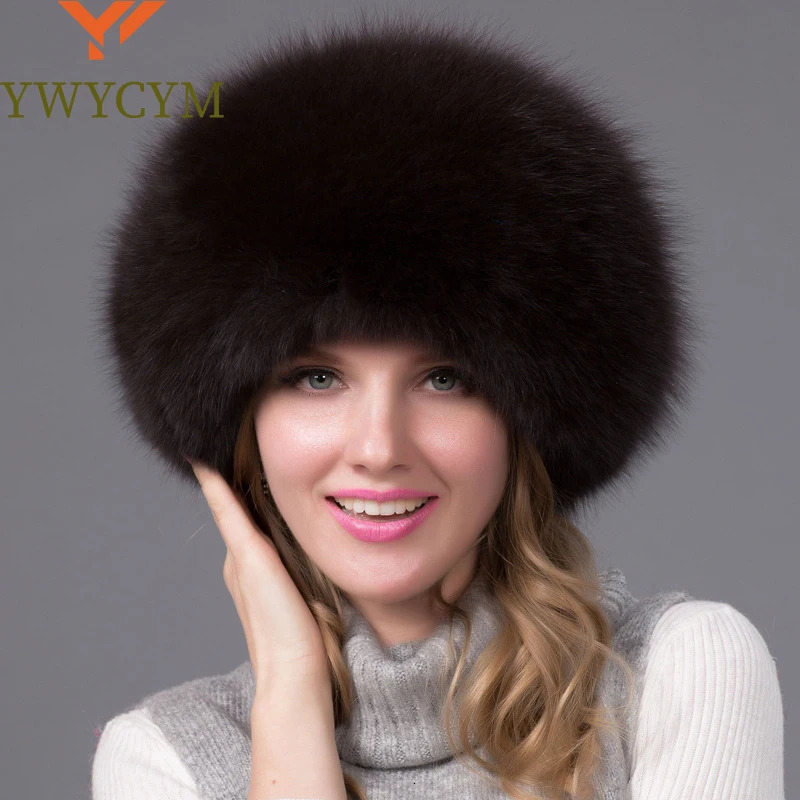 2026 100 natural Fur Hat Women Cap Thick Winter Warm Female Fashion For With Earmuffs 260910