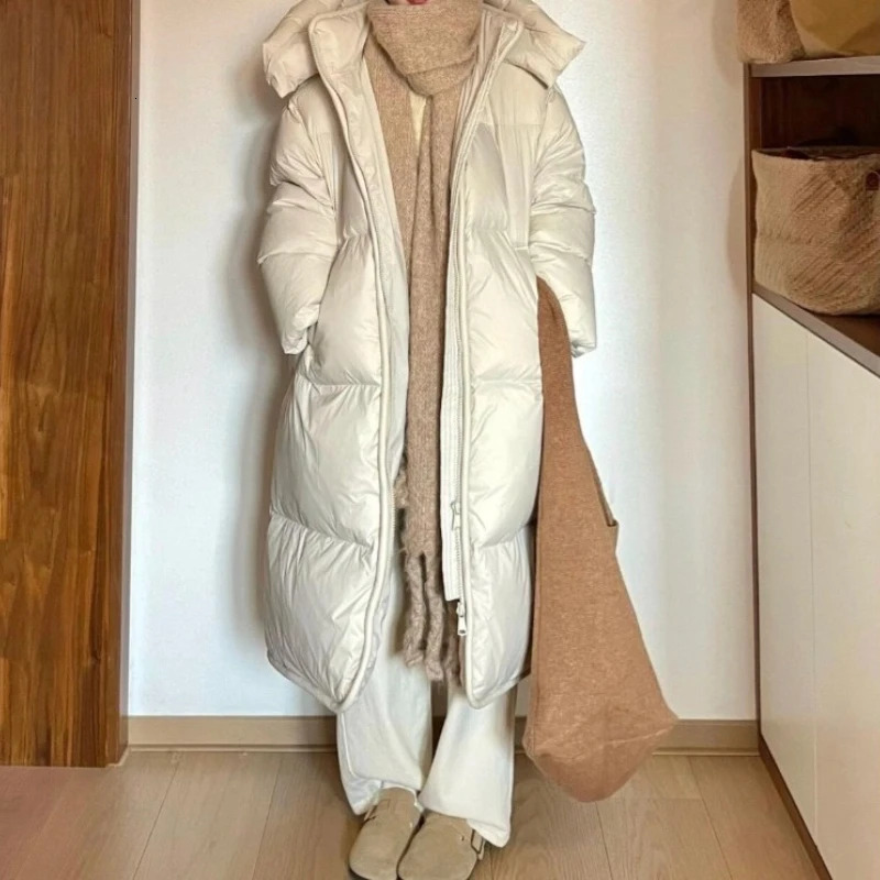 In 2025 Loose and Thick Cottonpadded Jacket Long Hooded Women's Casual Warm Coat 260929
