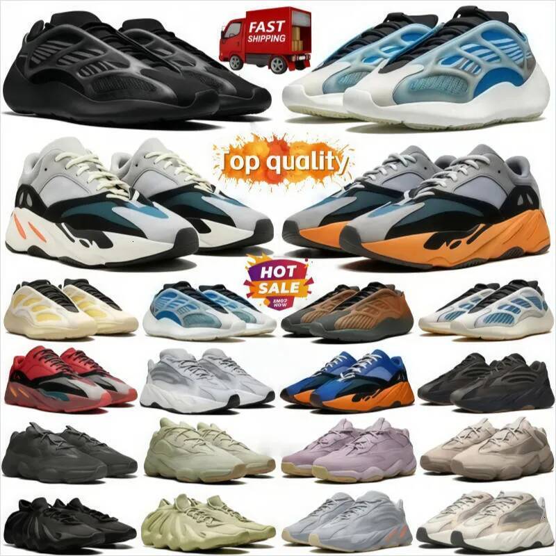 Designer yz700 v3 Men Women Outdoor Casual Running yz 450 Sneakers shoes boots Black White Wave Runner Salt Dark Soft Resin Sports Slippers Shoes Tr