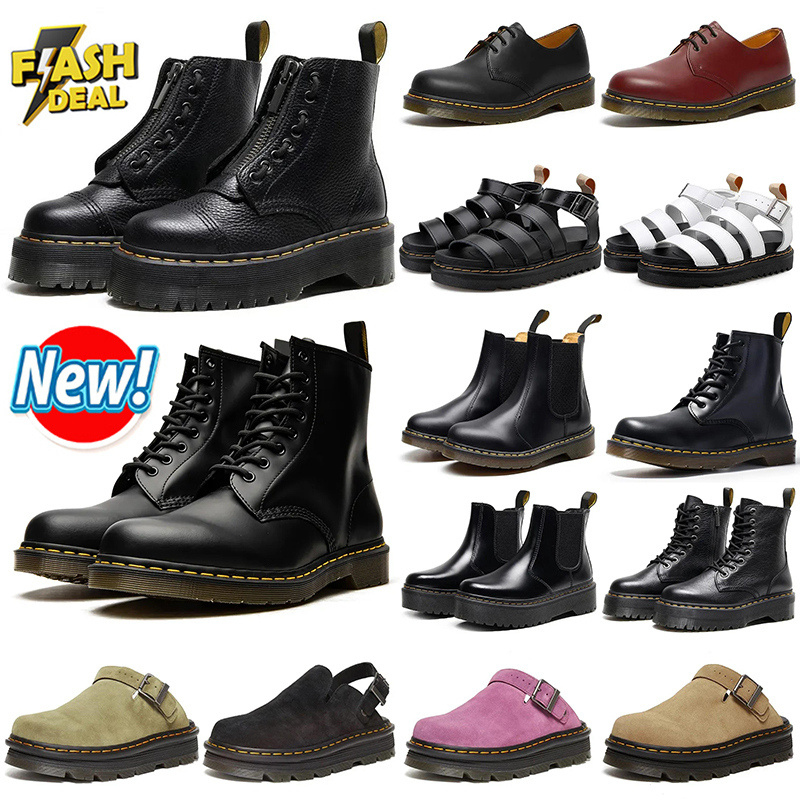 combat boots for men doc martenns women designer black white dark red blue platform booties zebzag mule clogs leather cowboy ankle classic winter sn