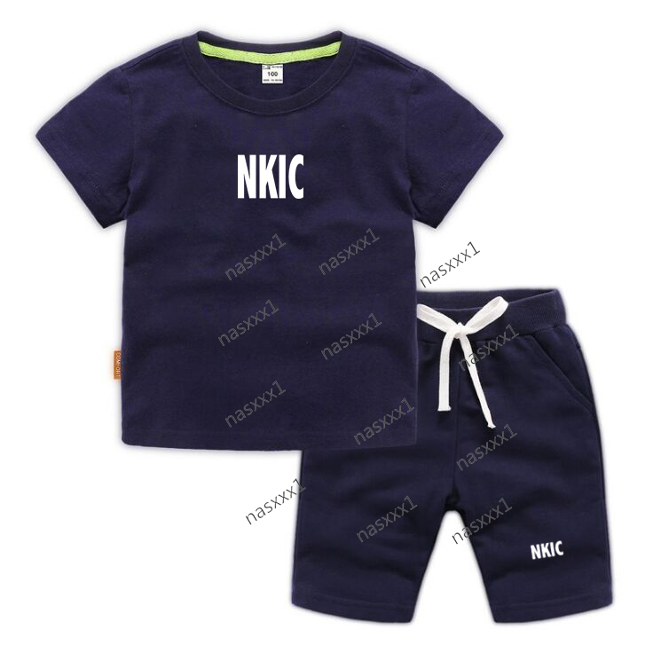 Été bébé fille vêtements Costume enfants garçons mode noir T-Shirt Shorts ensembles enfant en bas âge décontracté sport Costume enfants marque su