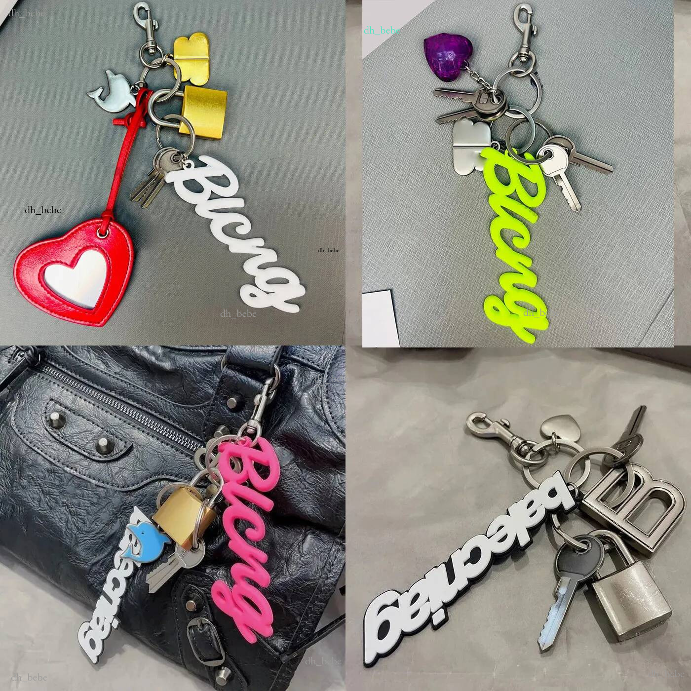 Nouveau métal serrure chaîne lettre cuir porte-clés sac à main sac à dos bandoulière voiture clé produit décoration accessoires Rodeo sac charme