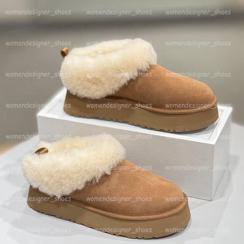 Tazzelle Slippers Designer Women Platform Fur Slides Winter Shoes Genuine Leather Ankle Ultra Mini Boot Tasman Tazz Mustard Seed Chestnut Pink Sl