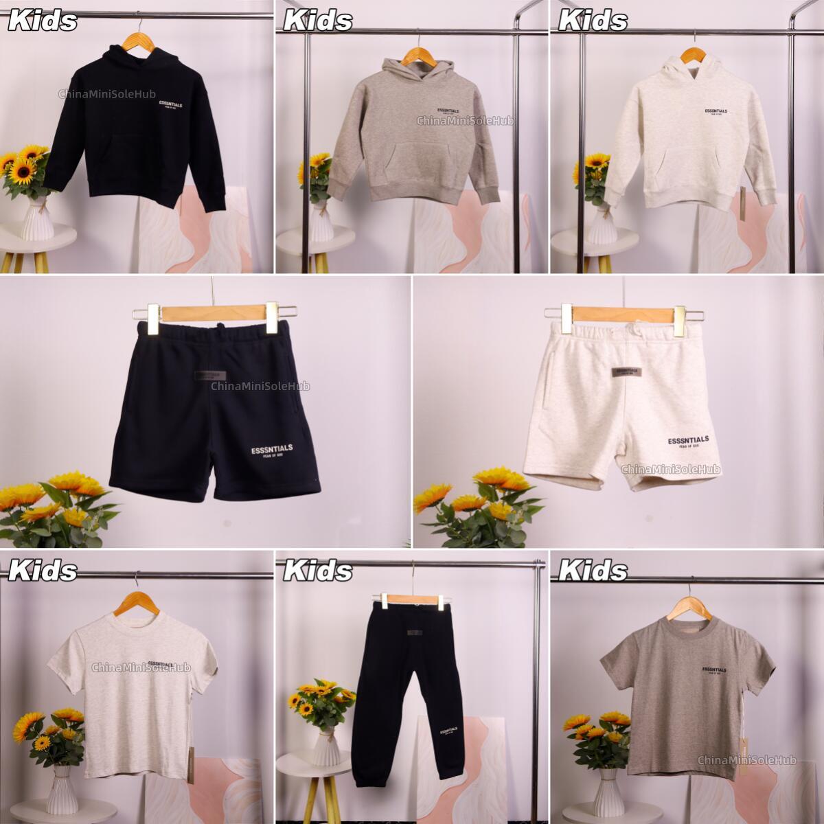 Kids clothes High Quality Kids Essential Hoodie Designer Essential Tracksuit Silicone Monogram Print Hoodies Shorts T Shir Designer Sweatpant Daily
