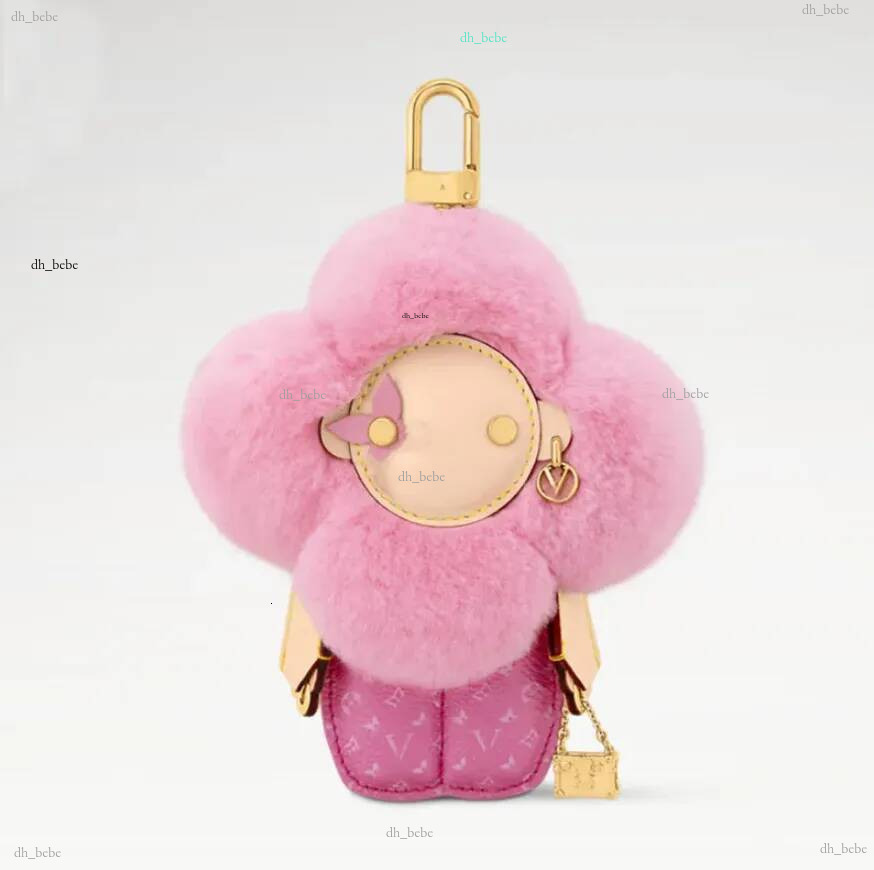 Porte-clés de luxe Rose Bleu Furry Tournesol Designer Porte-clés Sac Charms Pendentif Accessoires Fleur De Soleil Poupée Voiture Porte-clés Cadea
