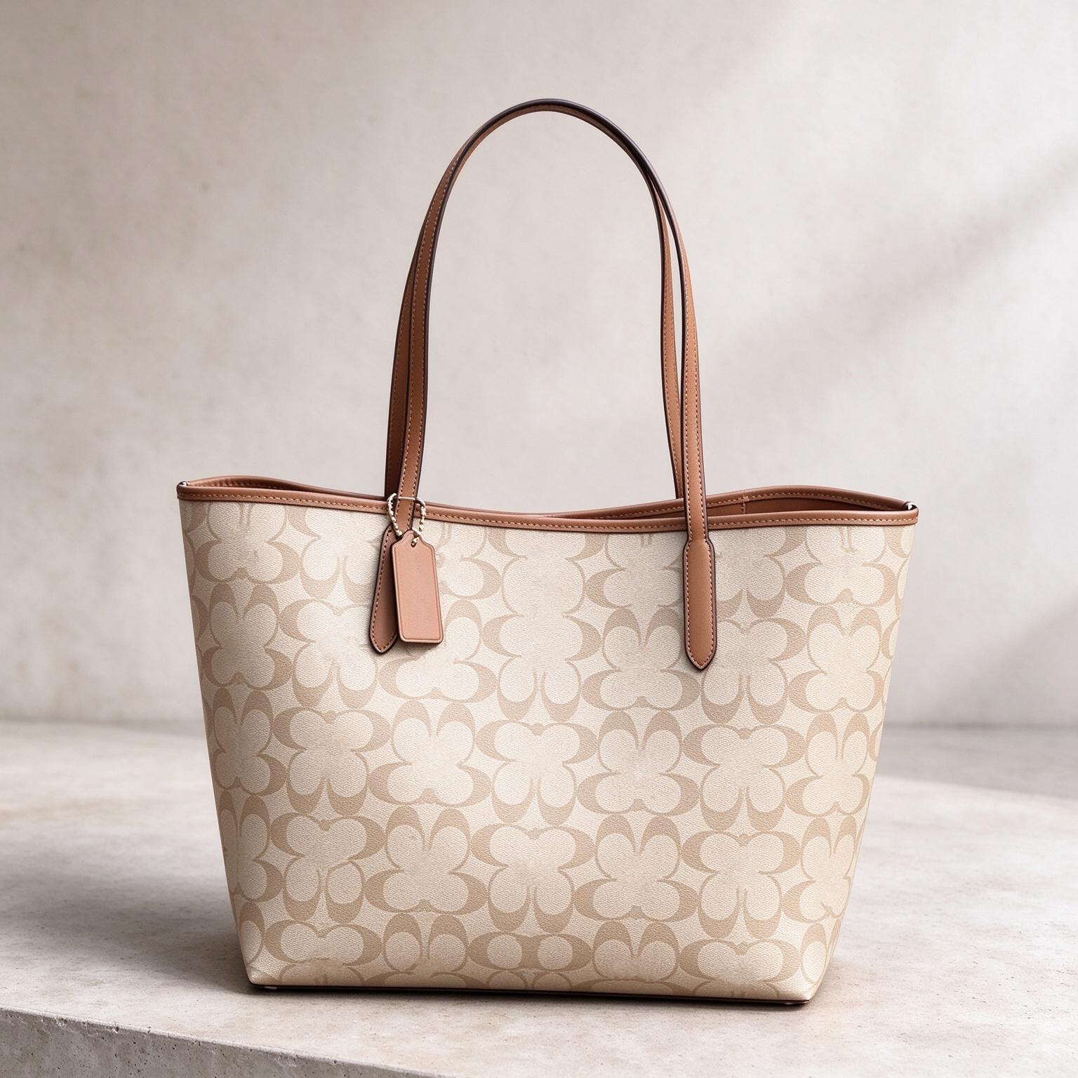 Classic Monogram Tote Bag for Women Large PU Leather Shoulder Handbag, Daily Work Shopping Travel designer bags luxury handbags Top Handle Purse