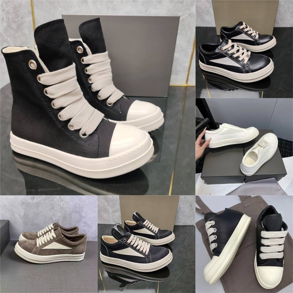 Designer Ro Brand Sneakers Mens Women Low Black White Furry Canvas ROs Outdoor VINTAGE JUMBOLACE ZIPPER Casual Shoes SS26 RUNWAY Genuine Leather Lux