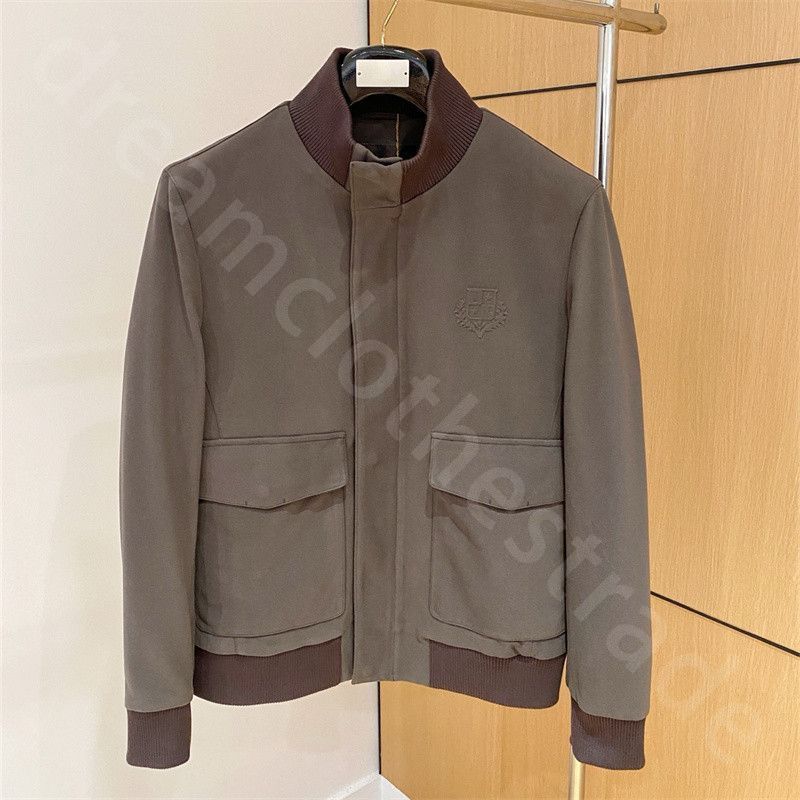 Mens Jacket Fall Winter Double Pocket Business Stand Collar Jacket L1289