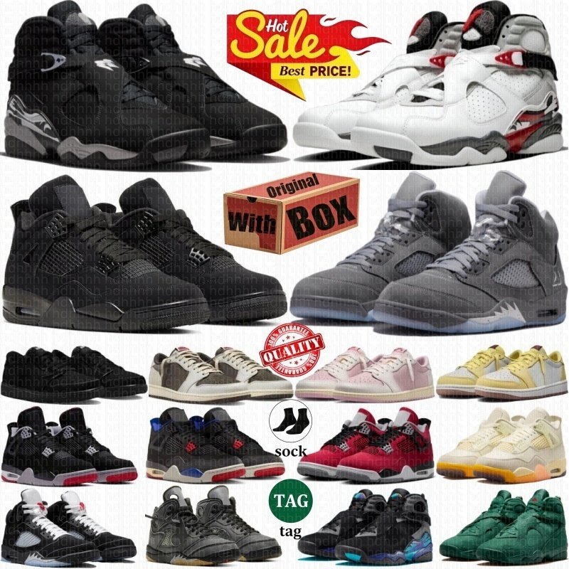 Designer Basketball Shoes 1s 4s 5s 8s Reverse Mocha Olive Shy Pink Phantom Black Cat Bred Musik Chrome 8 Aqua Bugs Bunny Wolf Grey University Blu