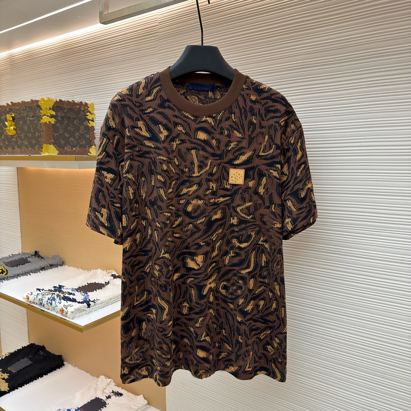 Vêtements de marque de créateurs, T-shirts homme de haute qualité, polos, T-shirts homme, T-shirts jacquard imprimé léopard, mode et tendance