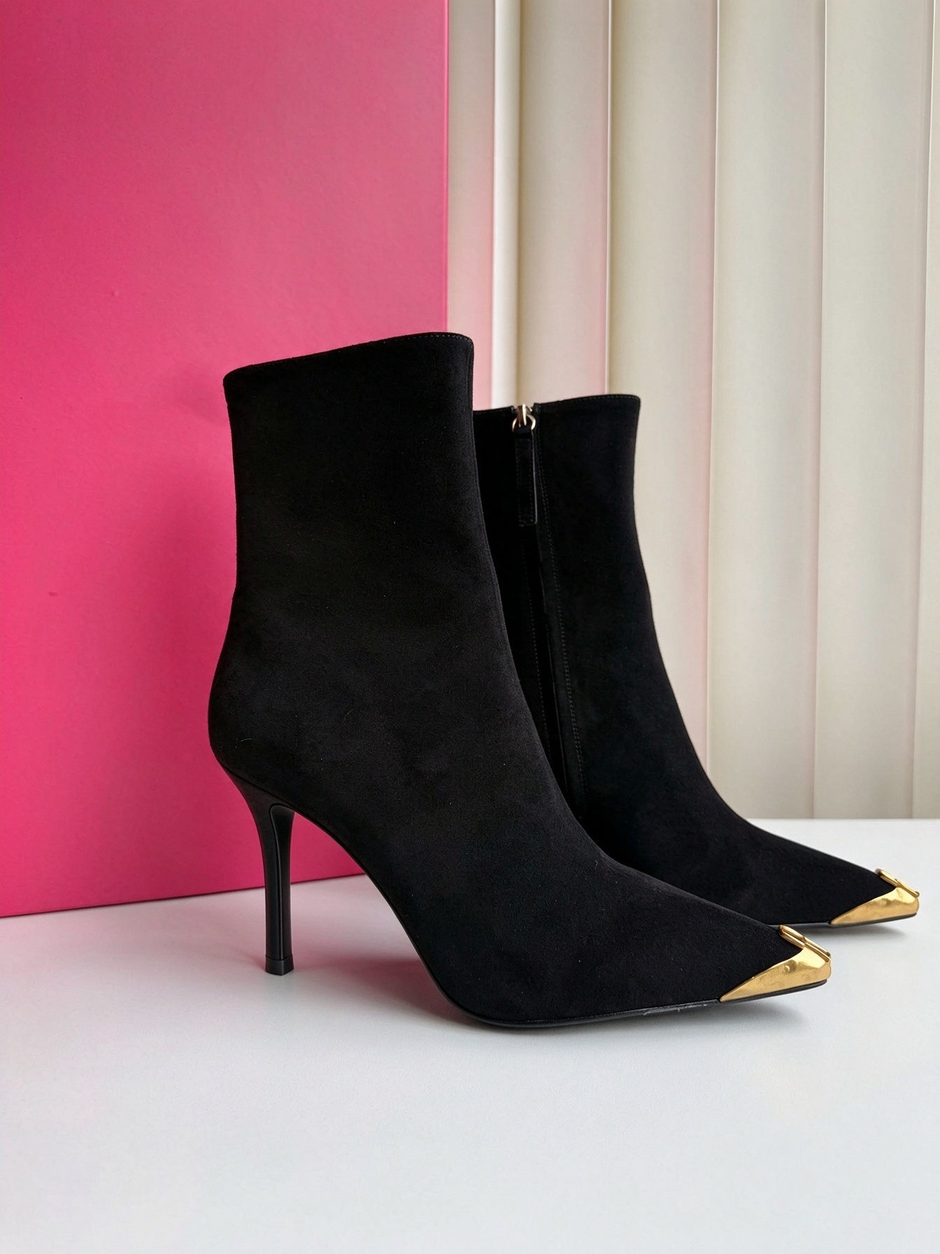 2026 Casual Fashion Retro Women's Ankle Boots Fashion Pointed Toe Shoes Autumn Winter High Heels Elegant Stretch Slim Fit Ankle