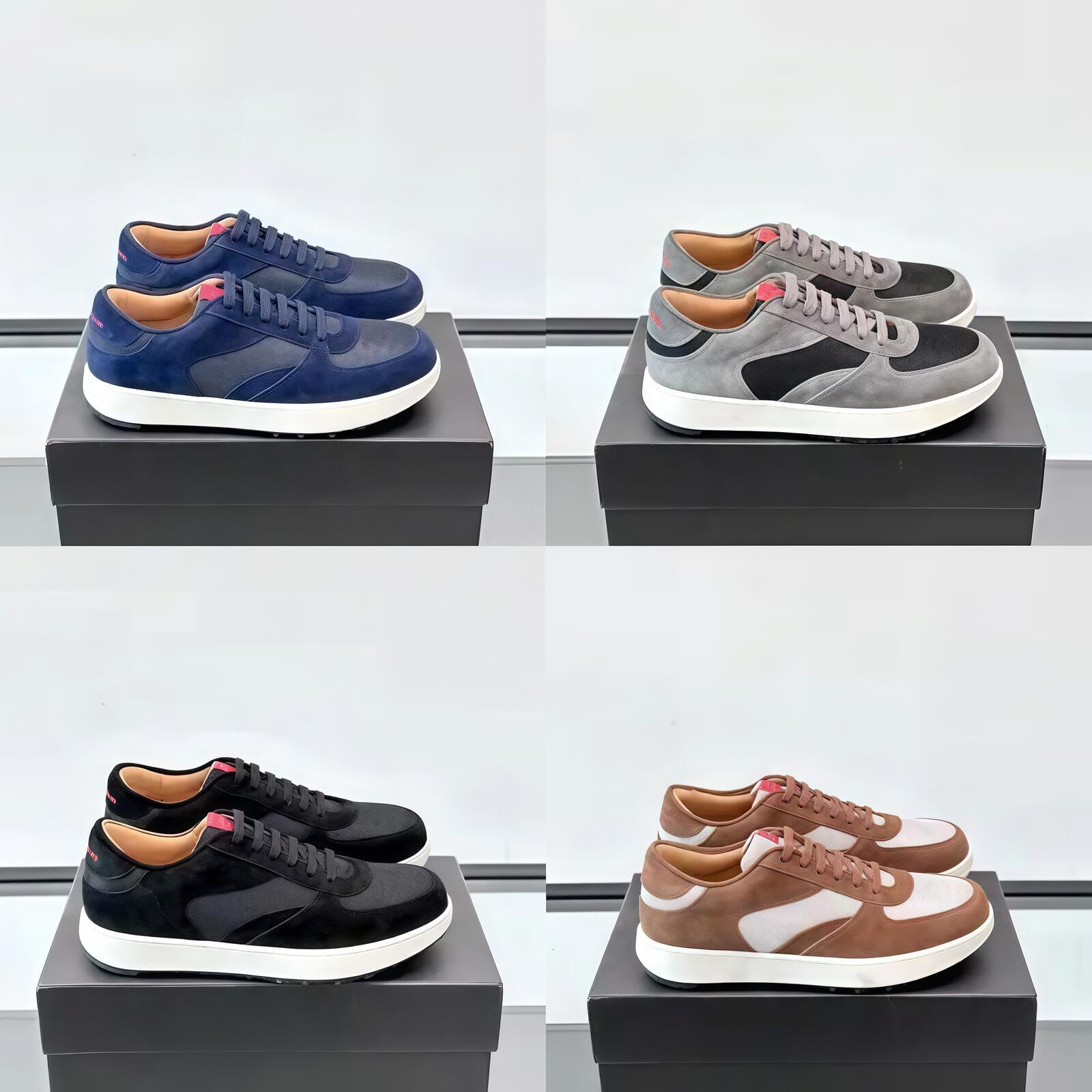 kiton Retro Sneakers Suede Leather Luxury Casual Running Shoes Men's Designer Lace-Up Trainers For Daily New Street Outdoor Wear Fashionable Tr