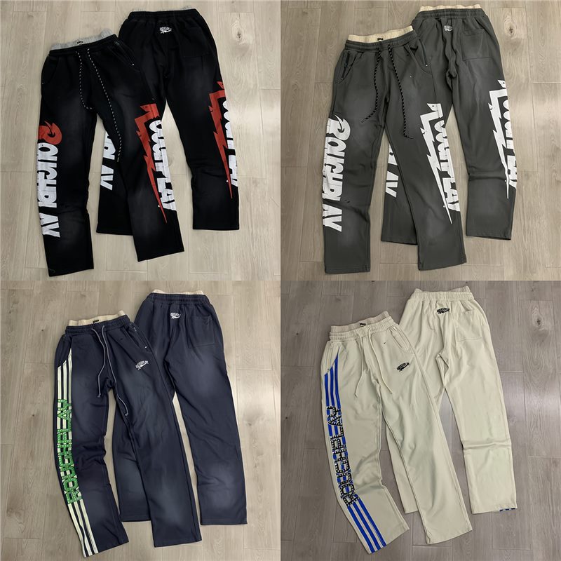 Pantalon de survêtement Baggy Roughplays pour hommes Pantalon décontracté style streetwear délavé vintage