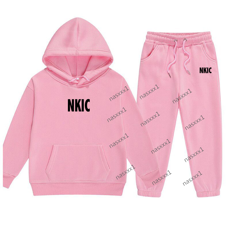 Enfants printemps automne décontracté marque imprimer 2 pièces à capuche pantalons survêtements tendance tenues vêtements ensembles pour 2-11 ans