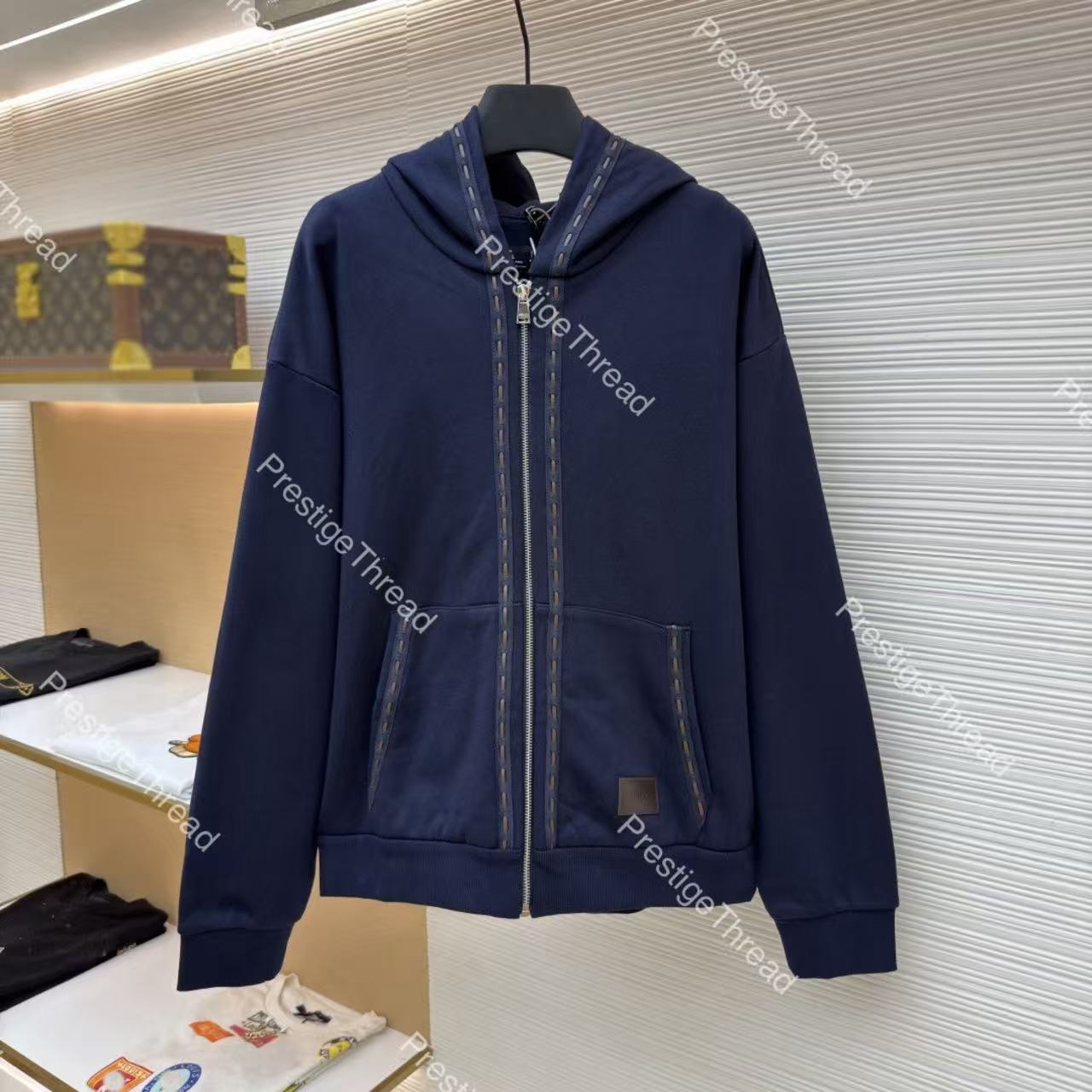 Cotton leather patch logo sweatshirt jacket designer style Men's Jackets high quality
