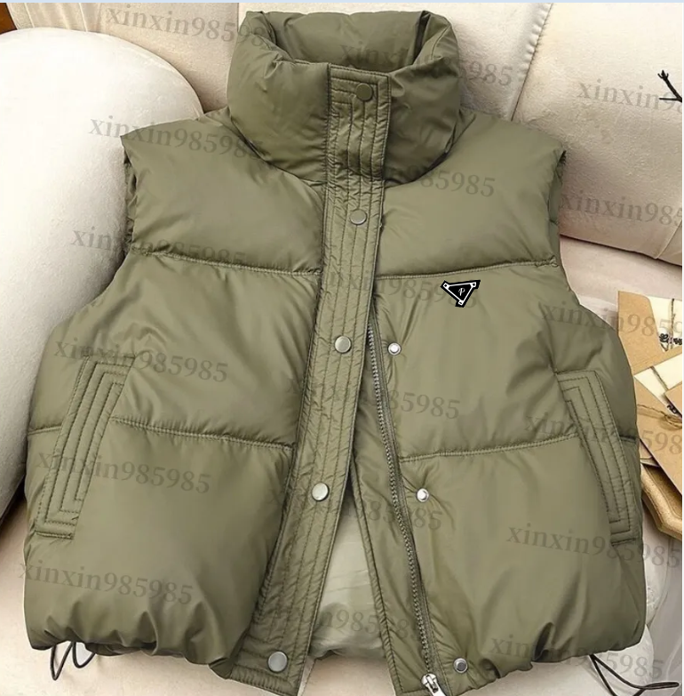 2026 Design de mode Femmes Gilets Vestes Gilet court Slim Top Zipper Outwear Coupe-vent Poche Outsize Lady Manteaux chauds Vêtements de créateurs
