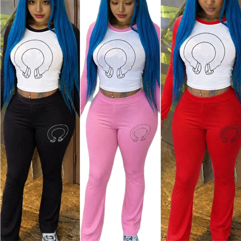 Womens Tracksuits Designer Clothes Two Pieces Set New Fashion Printed T-shirt For Women Slim-fit Design Pure And Elegant Slim Effect Two-piece Outfi