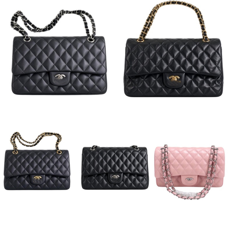 10A black Caviar cf Fashion Designer bags Shoulder Bag Sheepskin Women Crossbody Diamond Pattern Sac Metal Chain Doube C Letters Flap Closure Handba