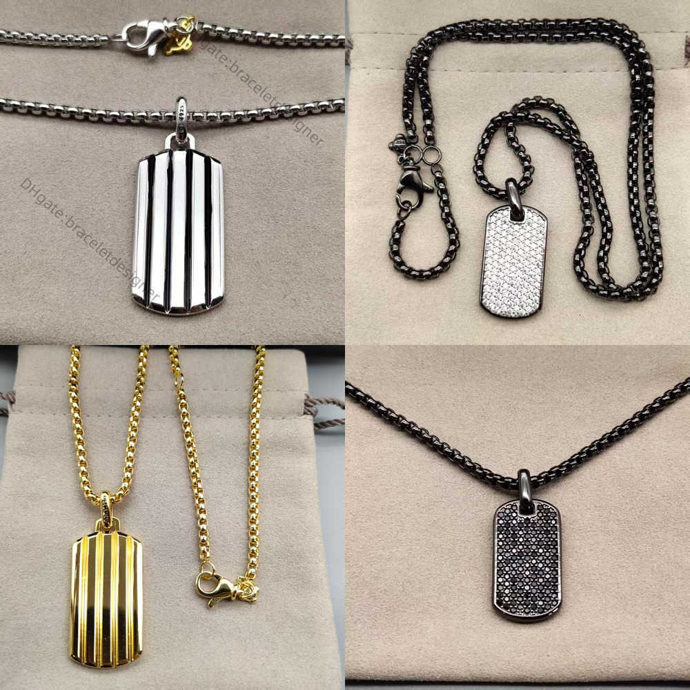 luxury Necklace designer for women mens jewelry High-Quality 925 sterling silver Pendant Necklaces Perfect Black Dog Tag Versatile birthday gift who