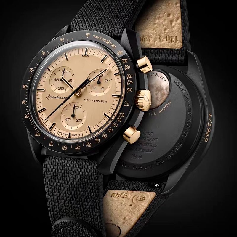 Bioceramic Planet Moonshine 1969 Mens Watch Full Function Chronograph Watch Mission To Classics 42mm Nylon Luxury Quartz Clock Limited Edition Maste