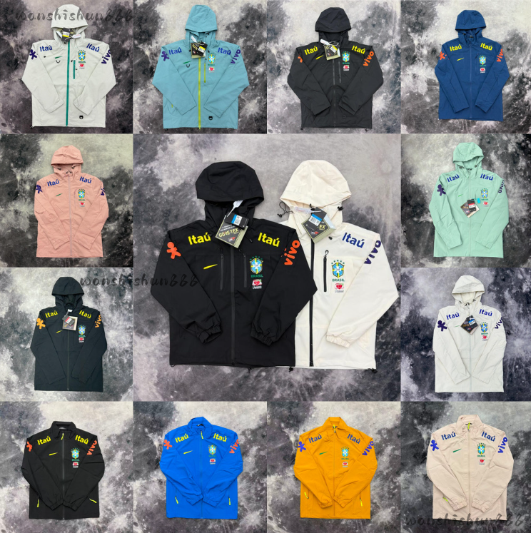 Nknikye designer men's jacket Brazil Jacket men women jacket mens veste Brazilian Club Training Windbreaker Unisex Sports Outdoors waterproof M