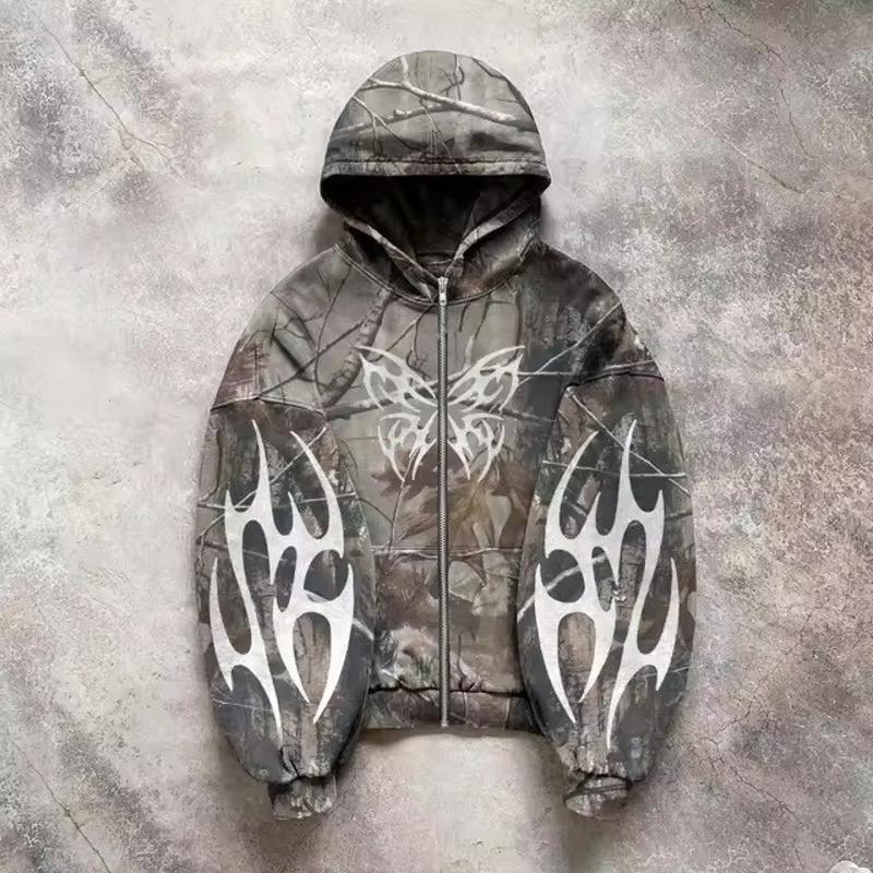 Designer Best-seller Vintage Camo Sweat à capuche unisexe surdimensionné pull-shirt Y2K Streetwear Hip Hop manches longues décontracté grande tai