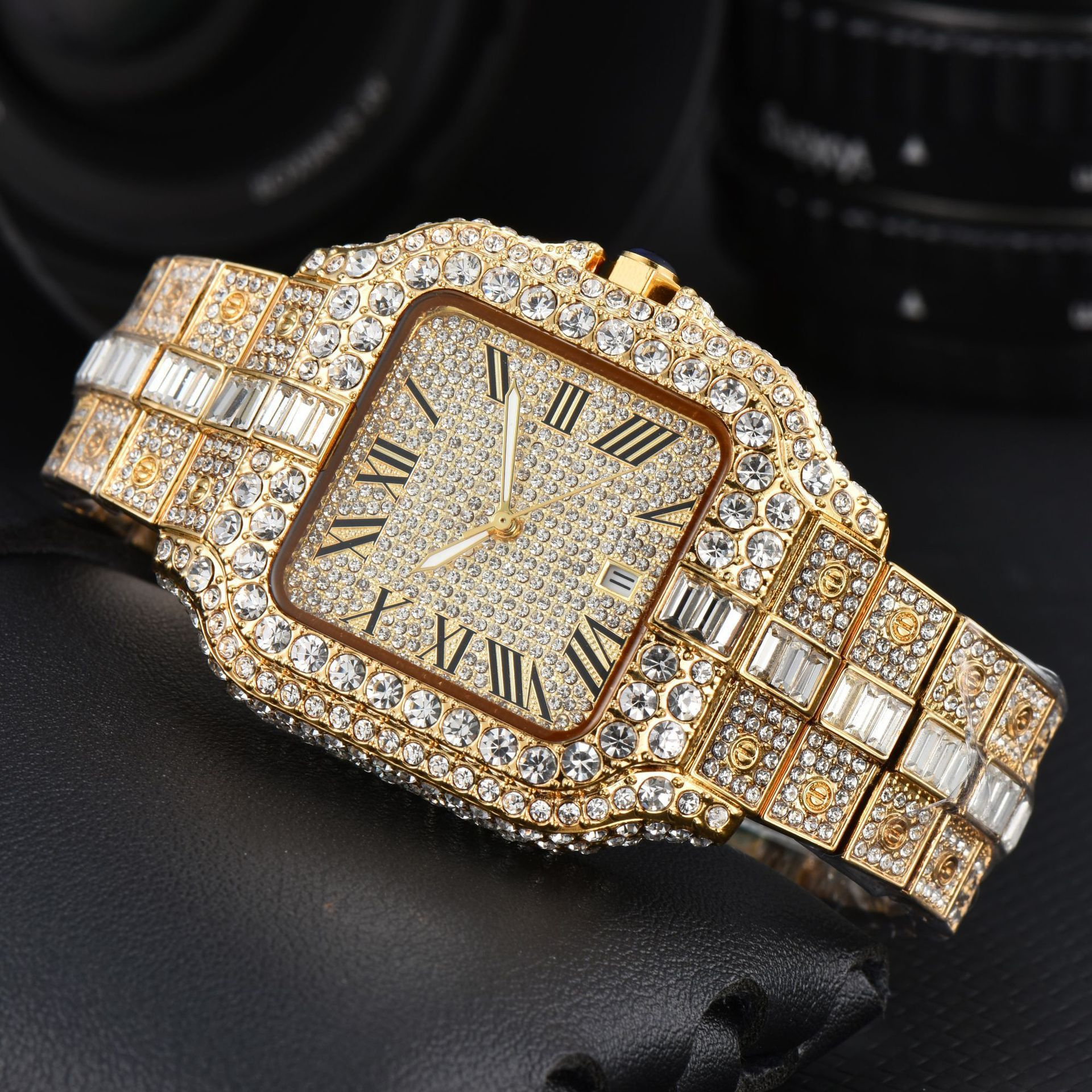 VVS Top Quality Watch Moissanite Watches High Quality Full Function Diamond Square Wrist Stainless Steel Accessories Brand Watch Men Women Designer