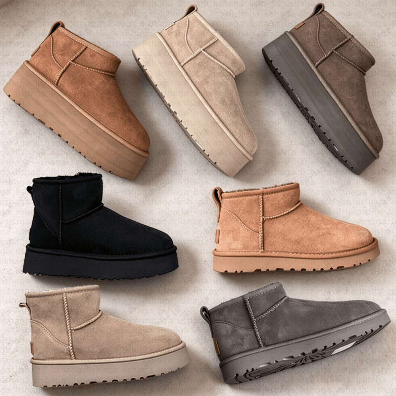 Designer Classic Ultra Mini Boots Tasman Tazz Slippers Goldenstar Evelina Clogs Snow Micro Boot Platform Women Men Fur Sheepskin Chestnut Sand Musta
